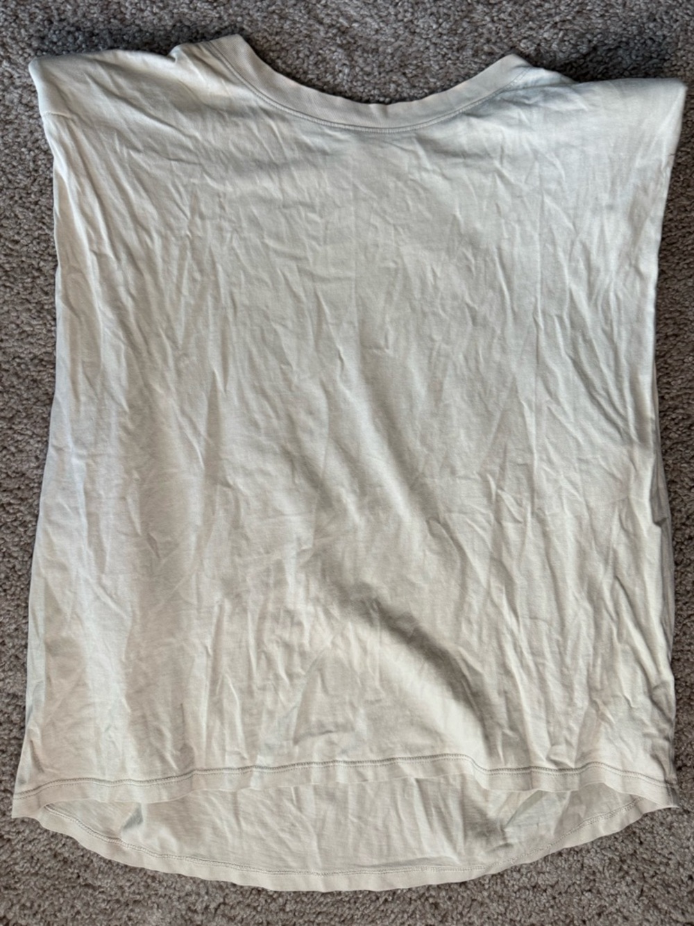 Babaton Cream Ribbed Neck Sleeveless Top